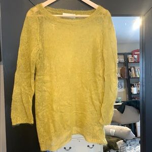 Anthropologie chartreuse boatneck sweater
